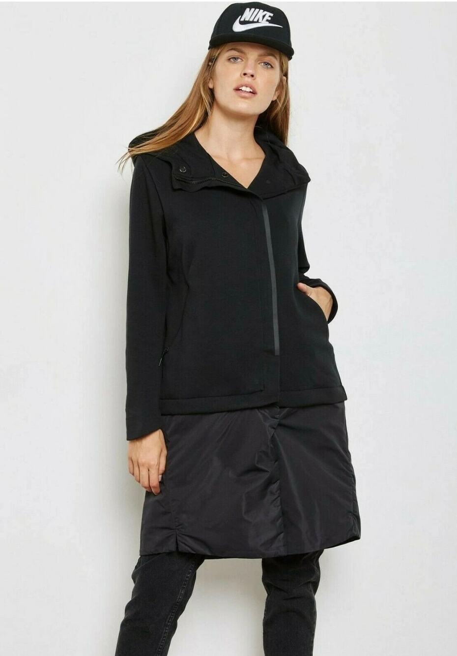 WOMENS NIKE NSW TECH FLEECE HOODIE JACKET COAT 2in1 SIZE M